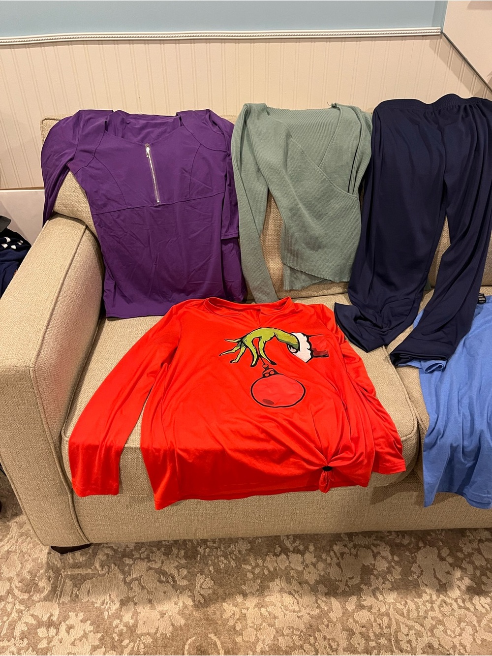 Women's Red Holiday Graphic Long-Sleeve Top and lot of Clothes